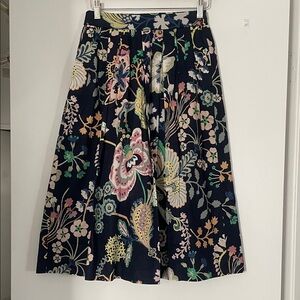 J. Crew Navy Floral A-Line Skirt